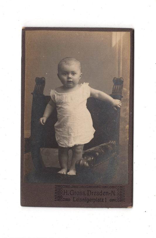 Fotografie Niedliches kleines Kind - Dresden 1910er / CDV M1-32