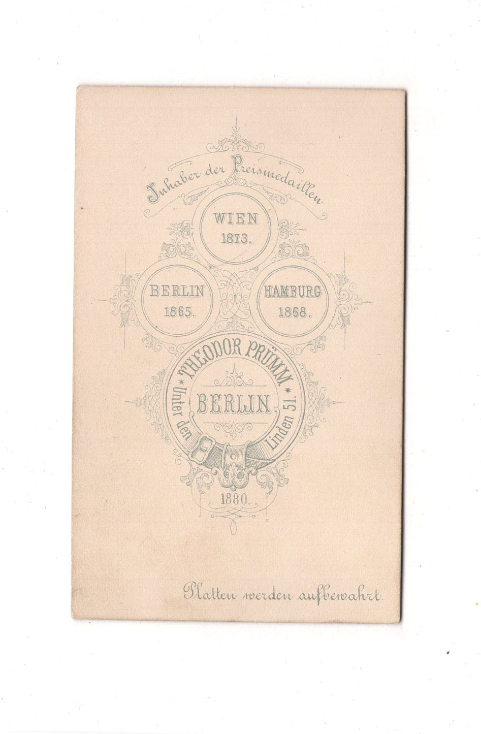 Fotografie Damenportrait - Berlin 1880 / CDV C1-09