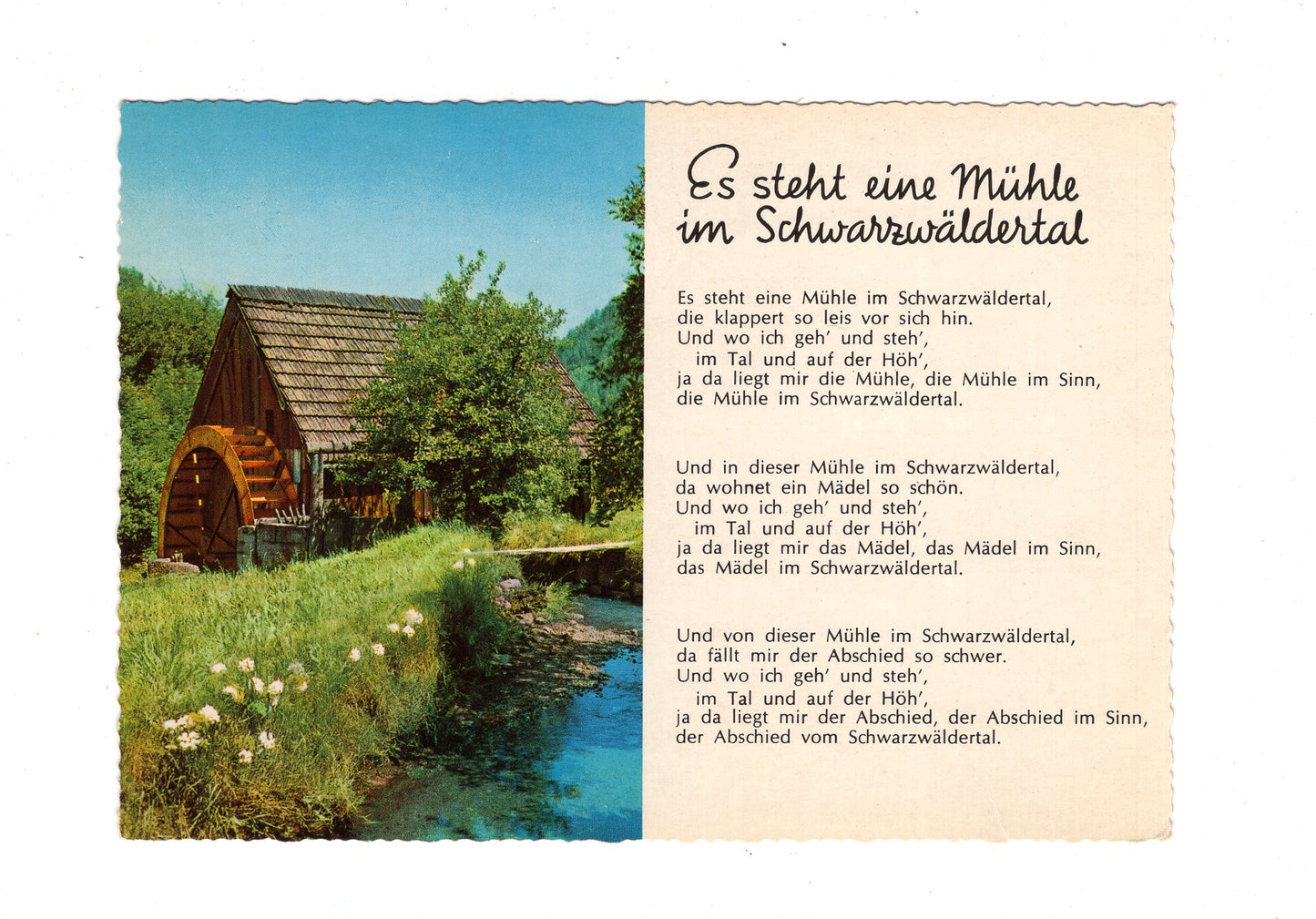 Ansichtskarte Es steht eine Mühle im Schwarzwäldertal / G1-63