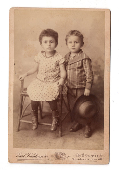 Fotografie Niedliche kleine Kinder - Fürth um 1880 / CAB U-30