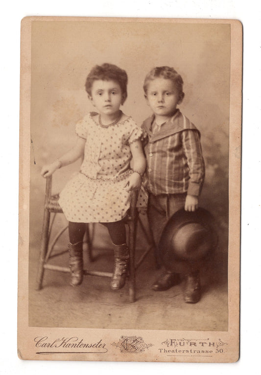Fotografie Niedliche kleine Kinder - Fürth um 1880 / CAB U-30