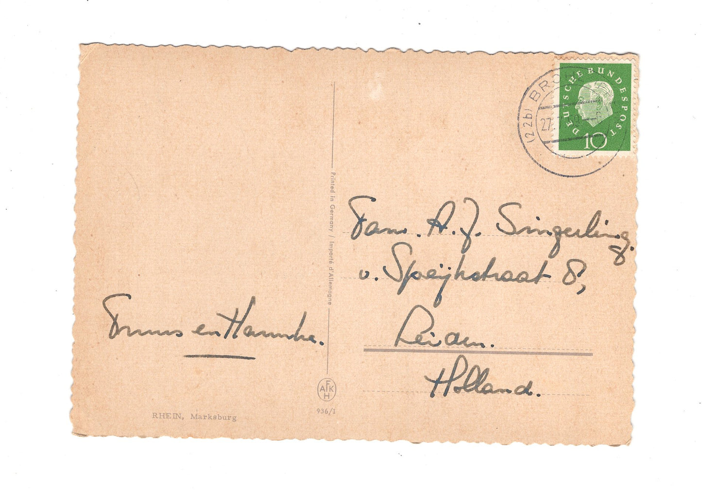 Ansichtskarte Rhein / Marksburg