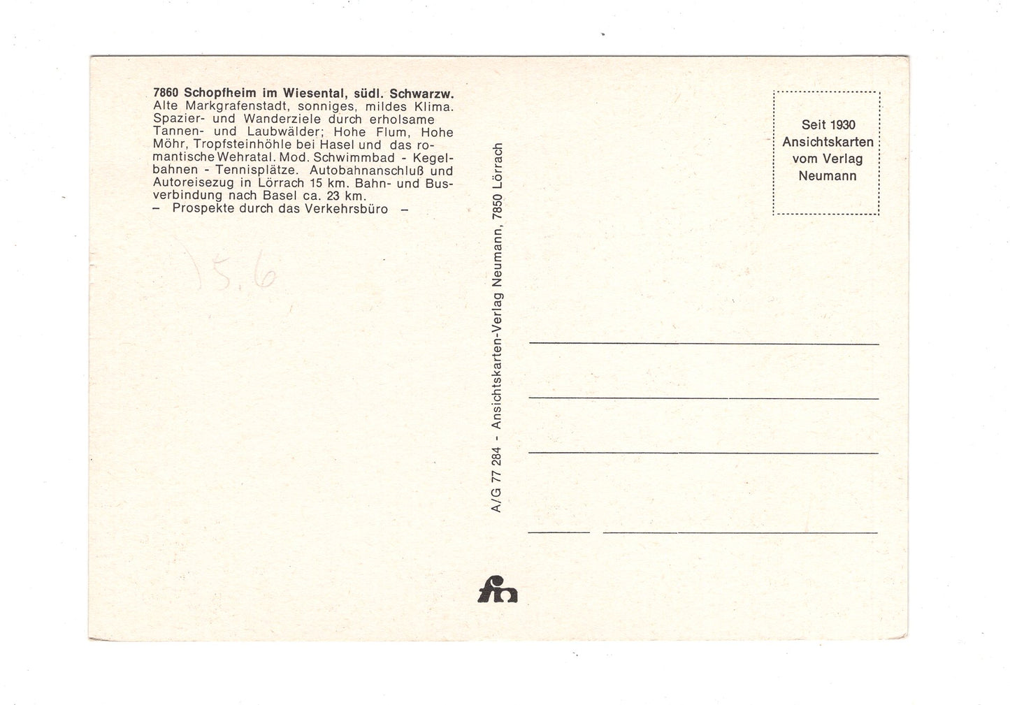 Ansichtskarte Schopfheim im Wiesental / H1-60