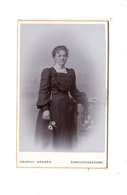 Fotografie Feine Dame - Ehrenfriedersdorf 1900er / CDV L1-30