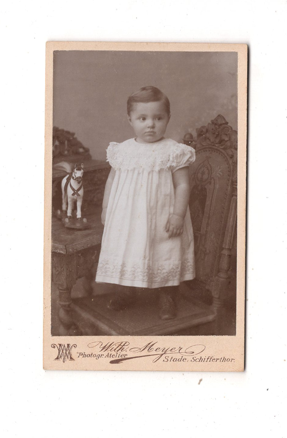 Fotografie Niedliches kleines Kind - Stade 1890er / CDV M1-32