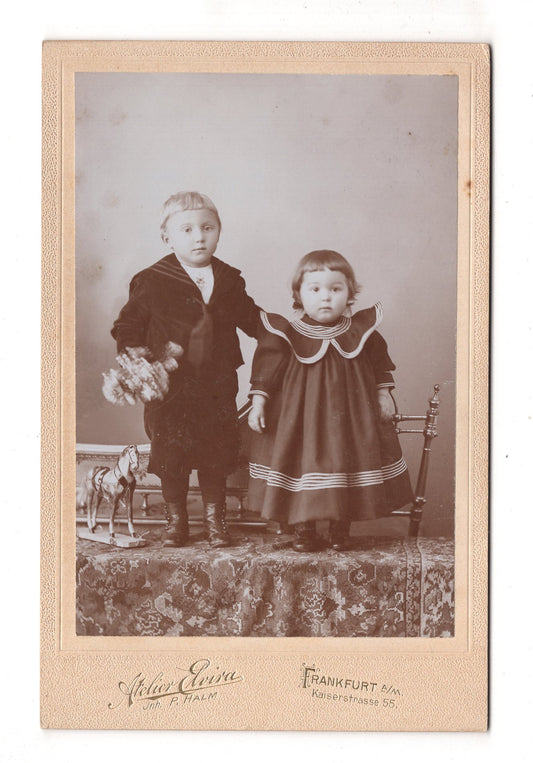 Fotografie Niedliche kleine Kinder - Frankfurt Main 1890er / CAB U-30