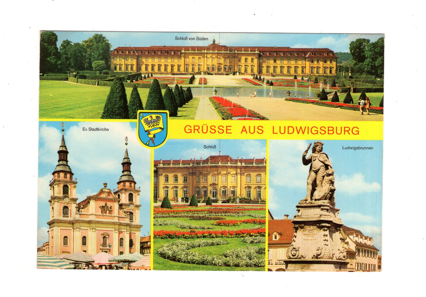 Ansichtskarte Ludwigsburg / Schloss / Ludwigsbrunnen +++