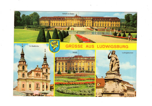 Ansichtskarte Ludwigsburg / Schloss / Ludwigsbrunnen +++