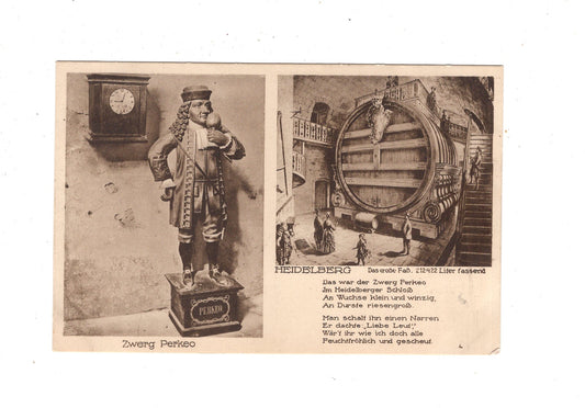 Ansichtskarte Heidelberg / Das große Fass / Zwerg Perkeo / M1-52