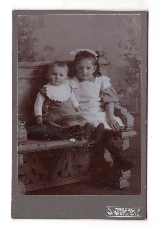 Fotografie Niedliche kleine Kinder - Neugersdorf 1900er / CAB U-30
