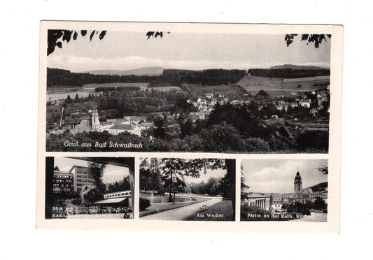 Ansichtskarte Bad Schwalbach / Partie an der Kath. Kirche +++