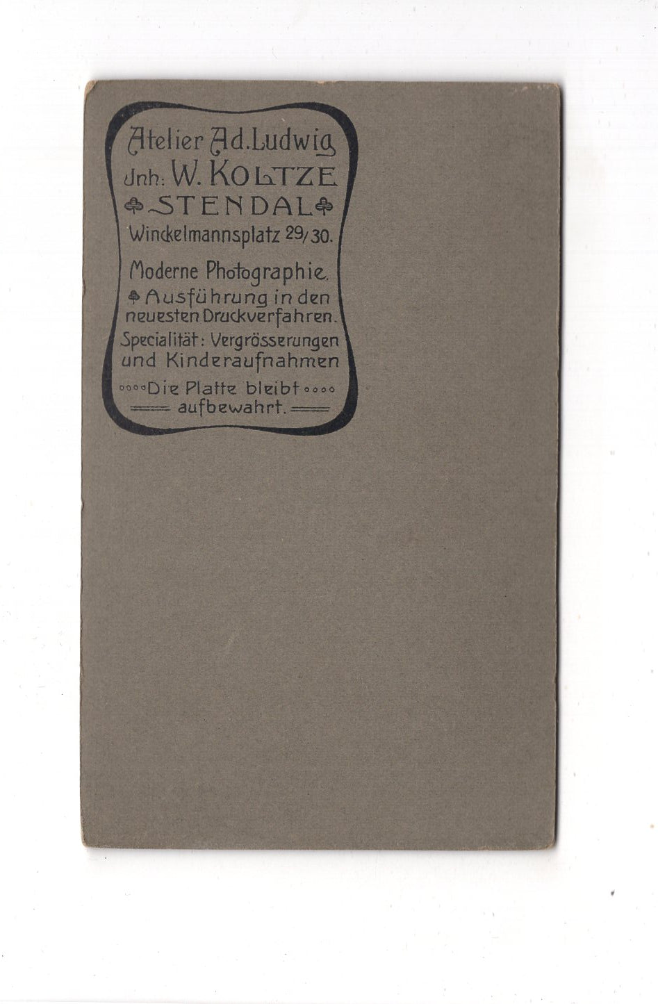 Fotografie Damenportrait - Stendal um 1910 / CDV C1-09