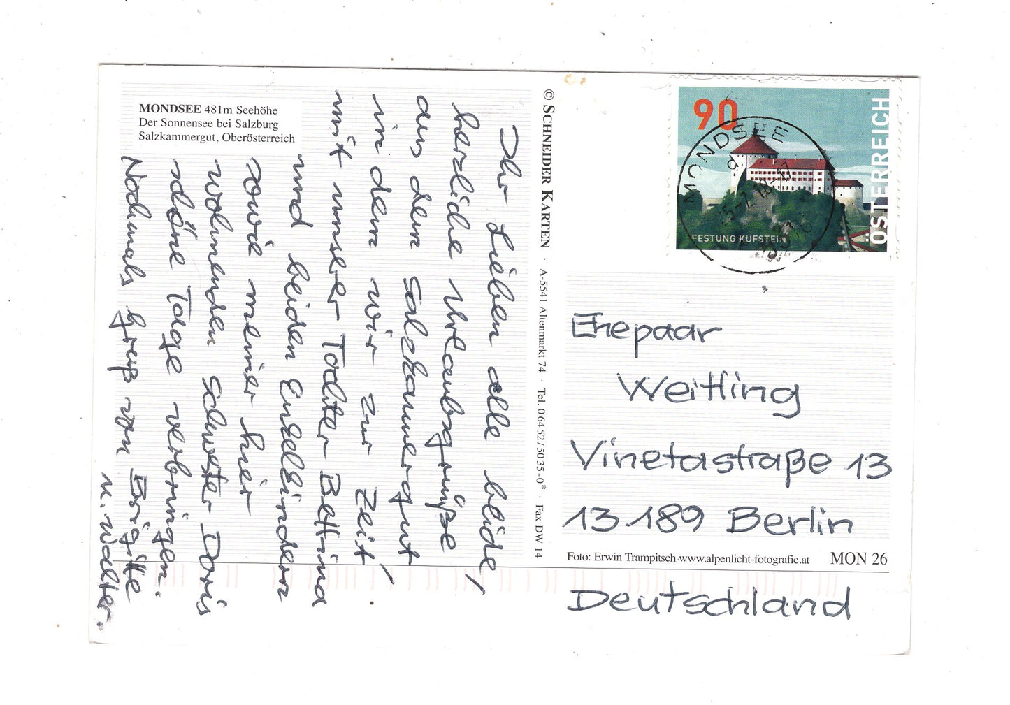 Ansichtskarte Mondsee / Österreich / N1-70