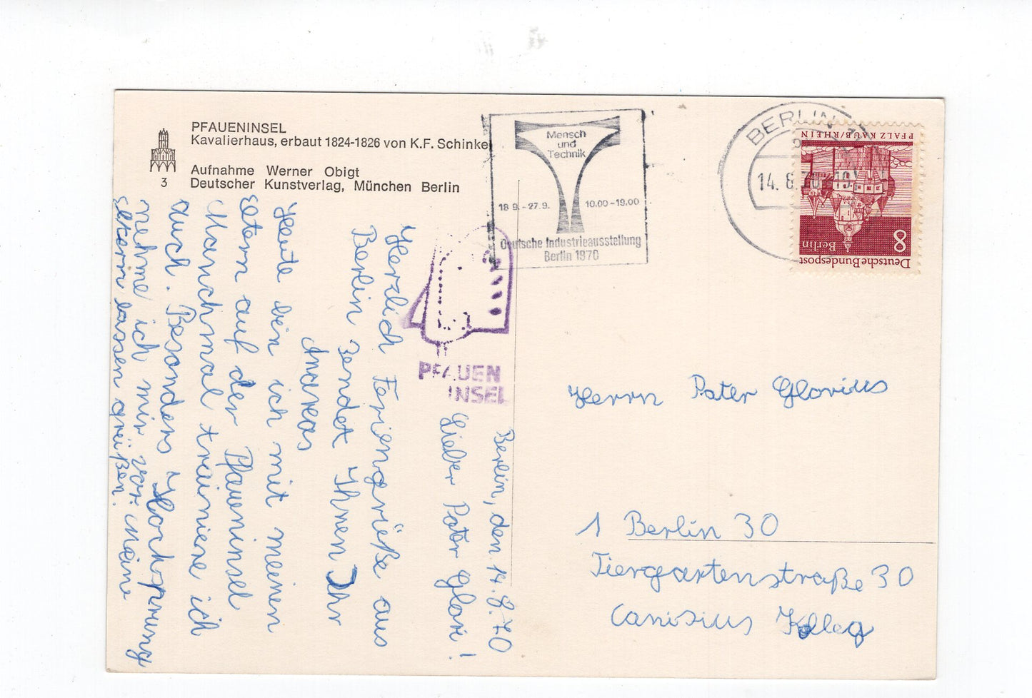 Ansichtskarte Berlin / Pfaueninsel / Kavalierhaus