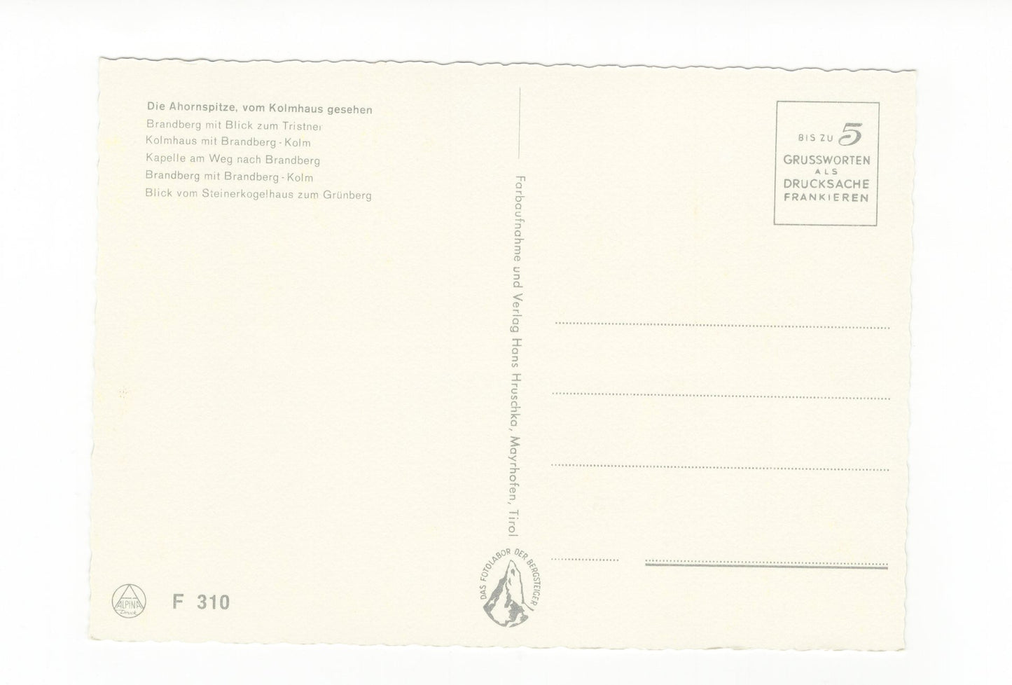 Ansichtskarte Brandberg / Zillertal / Tirol / Österreich