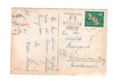 Ansichtskarte Würzburg / Alte Mainbrücke und Festung Marienberg / M1-52