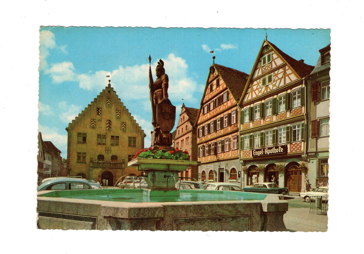 Ansichtskarte Bad Mergentheim / Marktplatz mit Milchlingsbrunnen