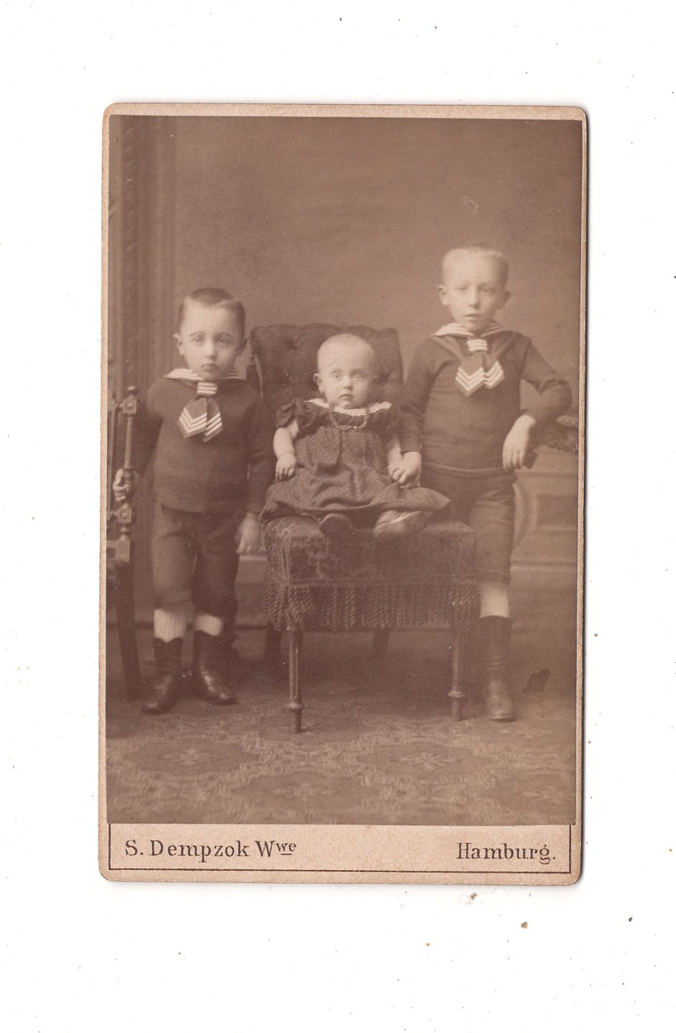 Fotografie Niedliche kleine Kinder - Hamburg um 1880