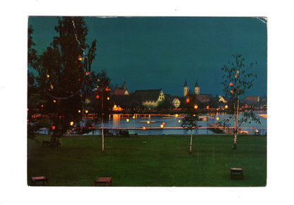 Ansichtskarte Bad Waldsee / Württemberg / nächtliche Illumination