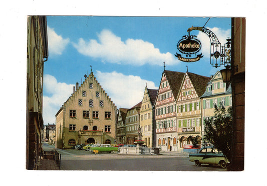 Ansichtskarte Bad Mergentheim / Marktplatz mit Rathaus