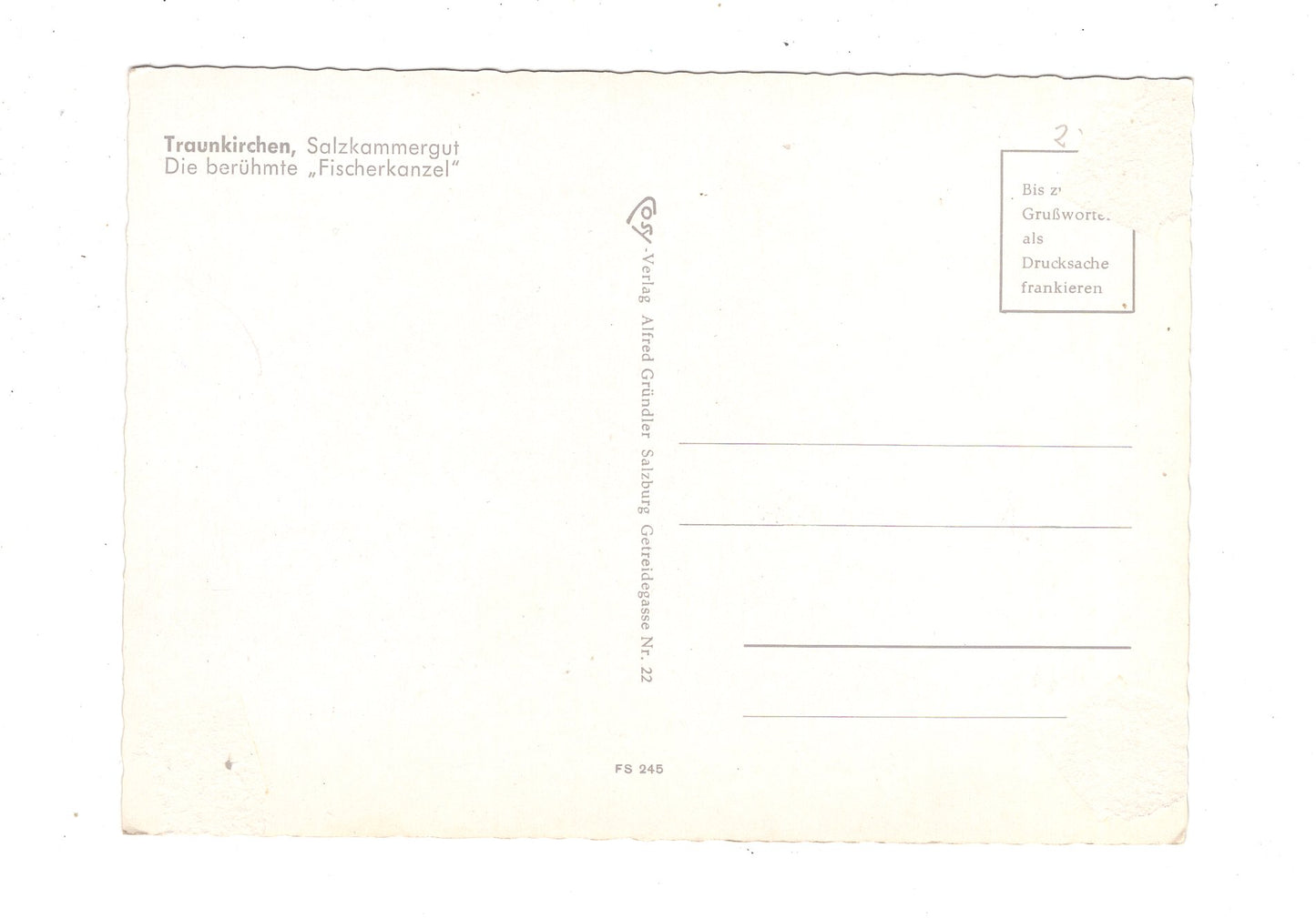 Ansichtskarte Traunkirchen / Fischerkanzel / Österreich / N1-70