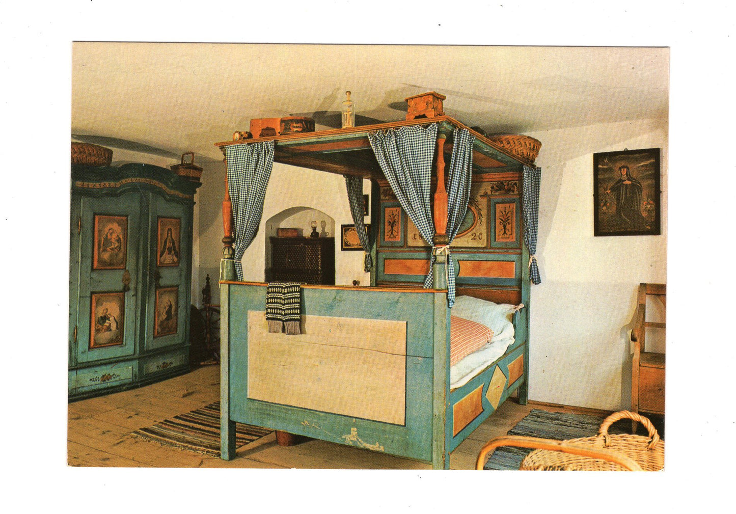 Ansichtskarte Bauernhof-Museum / Illerbeuren / Schlafgemach