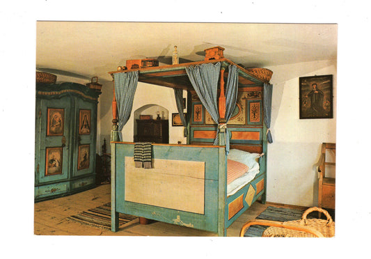 Ansichtskarte Bauernhof-Museum / Illerbeuren / Schlafgemach