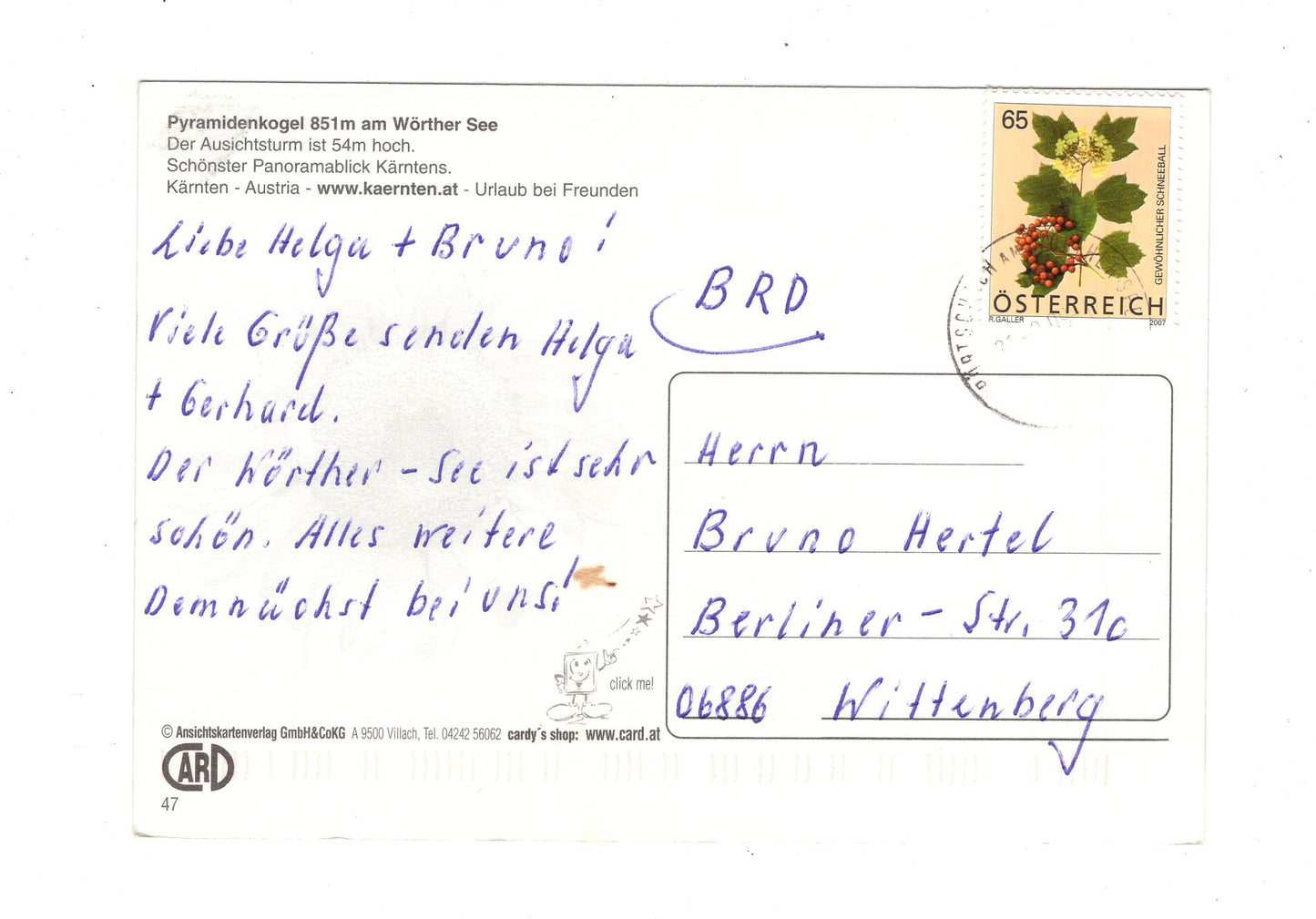 Ansichtskarte Wörthersee / Pyramidenkogel / Kärnten / Österreich