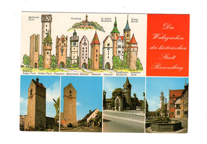 Ansichtskarte Die Wahrzeichen der historischen Stadt Ravensburg
