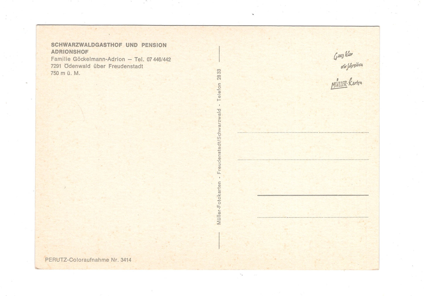 Ansichtskarte Gasthof und Pension Adrionshof / Ödenwald über Freudenstadt / H1-60