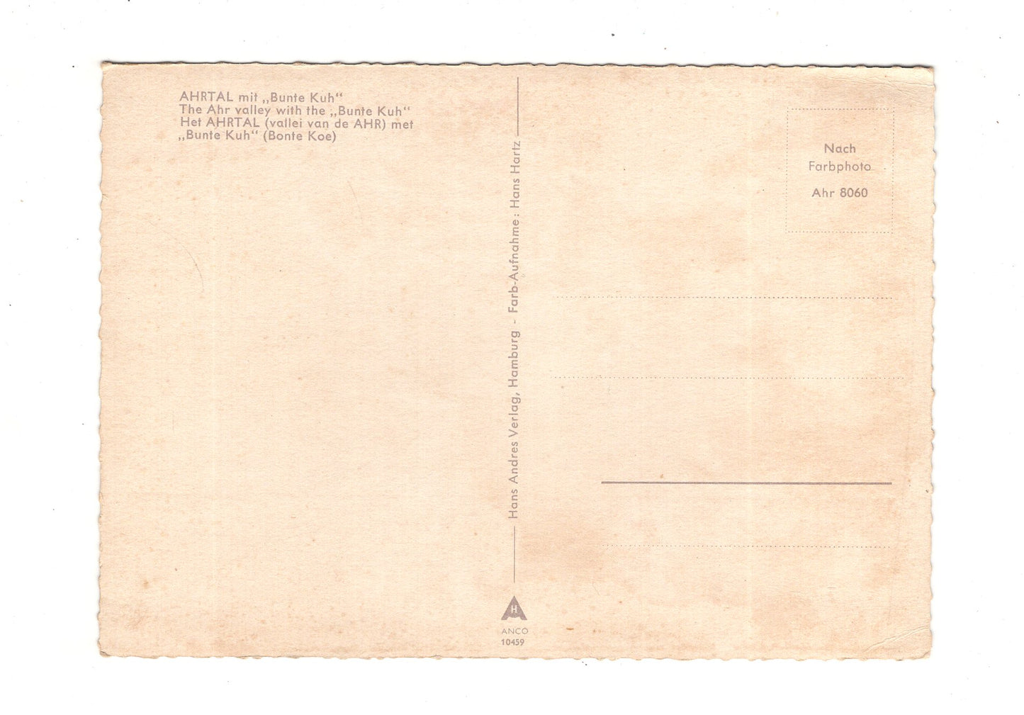 Ansichtskarte Ahrtal mit Bunte Kuh