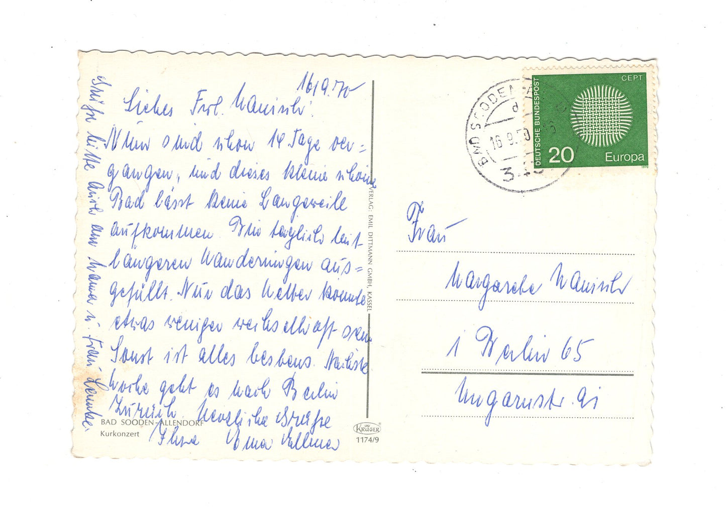 Ansichtskarte Bad Sooden-Allendorf / Kurkonzert