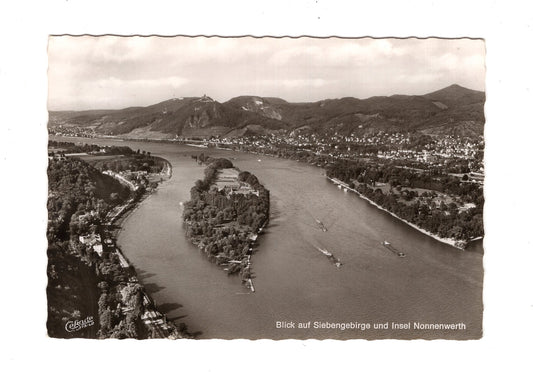 Ansichtskarte Blick auf Siebengebirge und Insel Nonnenwerth