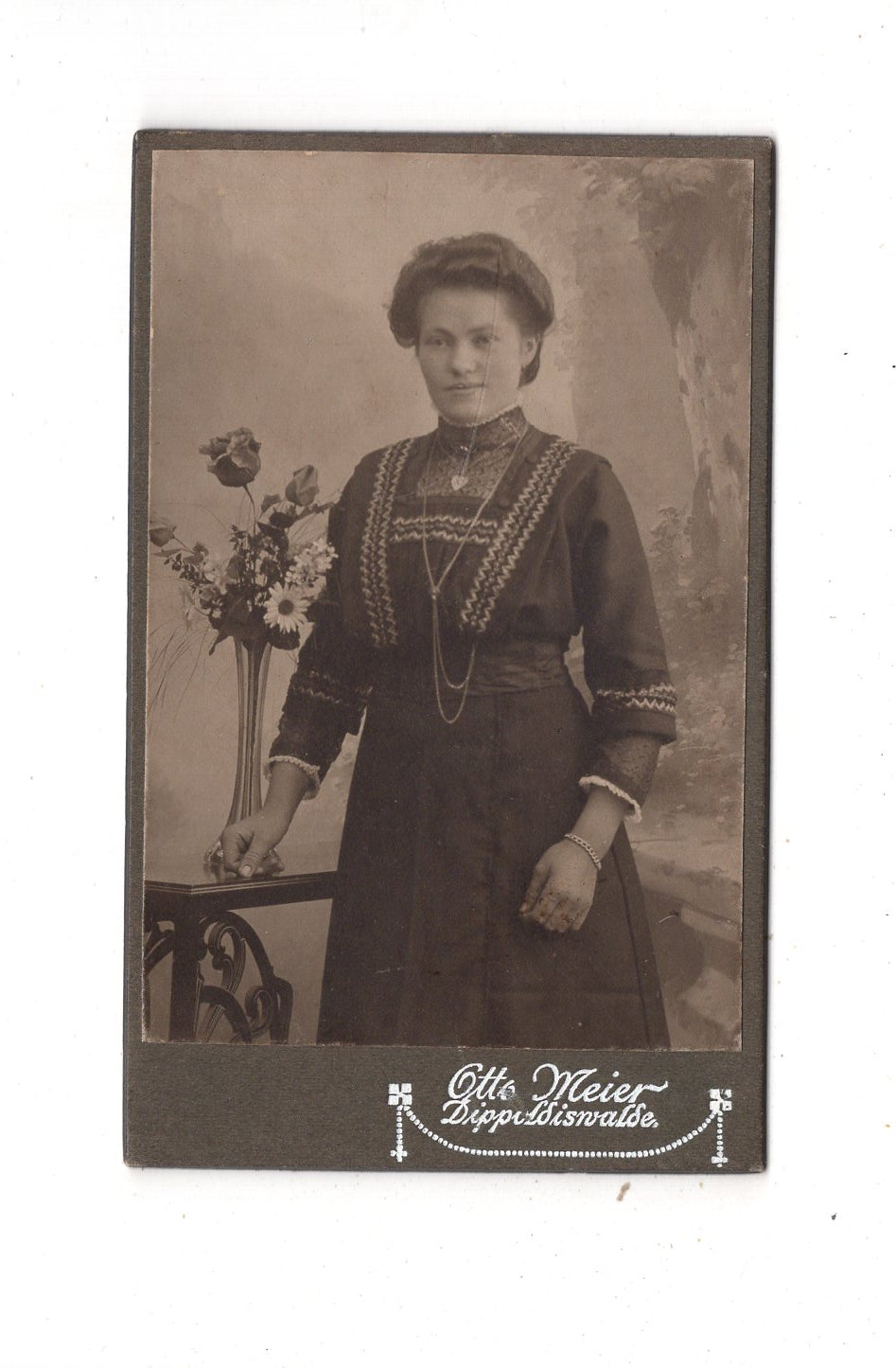 Fotografie Feine Dame - Dippoldiswalde um 1910 / CDV L1-31
