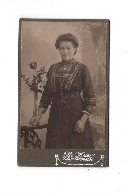 Fotografie Feine Dame - Dippoldiswalde um 1910 / CDV L1-31