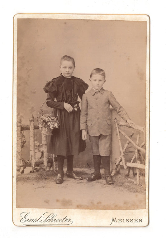 Fotografie Niedliche kleine Kinder - Meißen um 1890 / CAB U-31