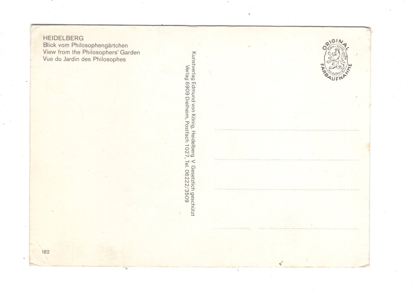 Ansichtskarte Heidelberg / Blick vom Philosophengärtchen / M1-52