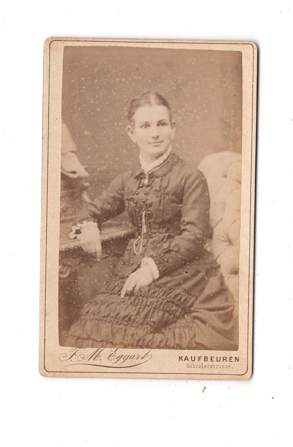 Fotografie Feine Dame - Kaufbeuren 1870er / CDV L1-31