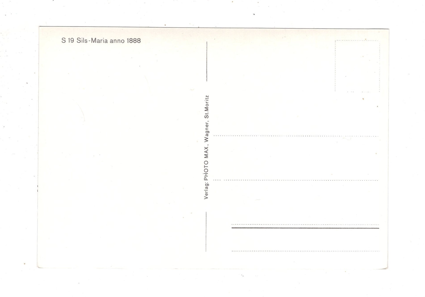 Ansichtskarte Sils-Maria anno 1888 / Oberengadin / Schweiz