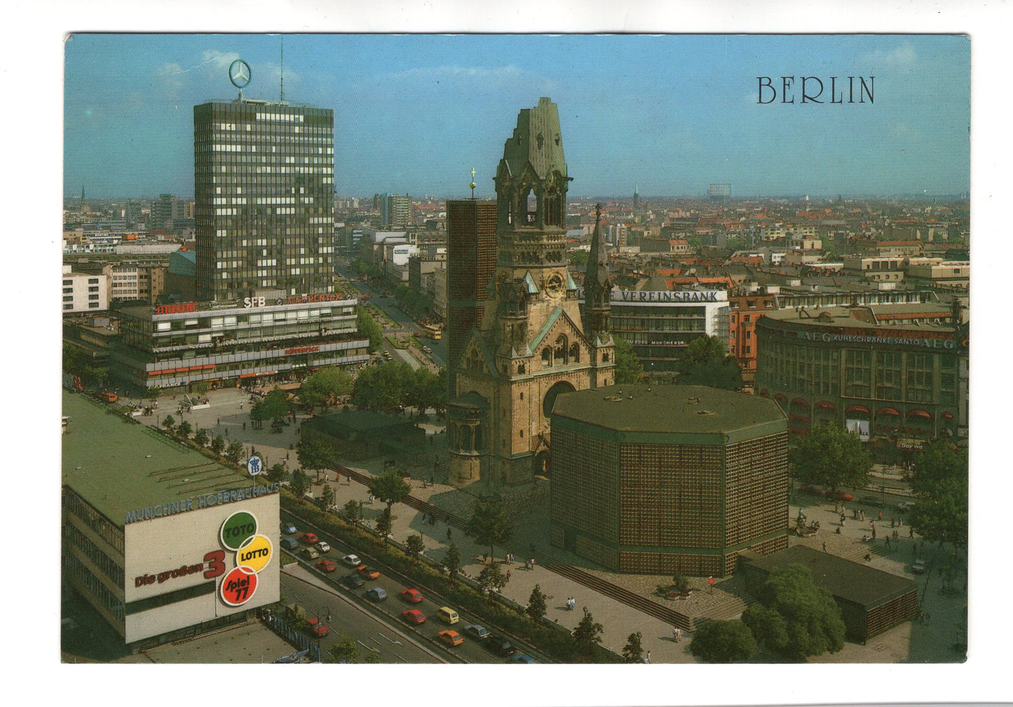 Ansichtskarte Berlin / Gedächtniskirche und Europa-Center