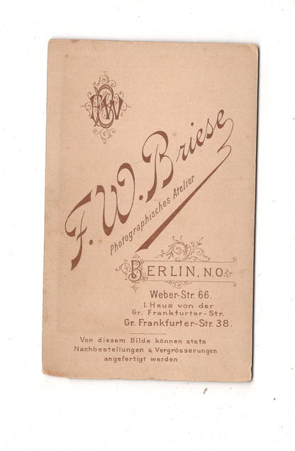 Fotografie Niedliches kleines Kind - Berlin 1890er / CDV M1-32