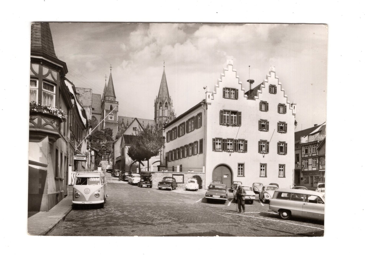 Ansichtskarte Oppenheim am Rhein / Rathaus mit Katharinenkirche
