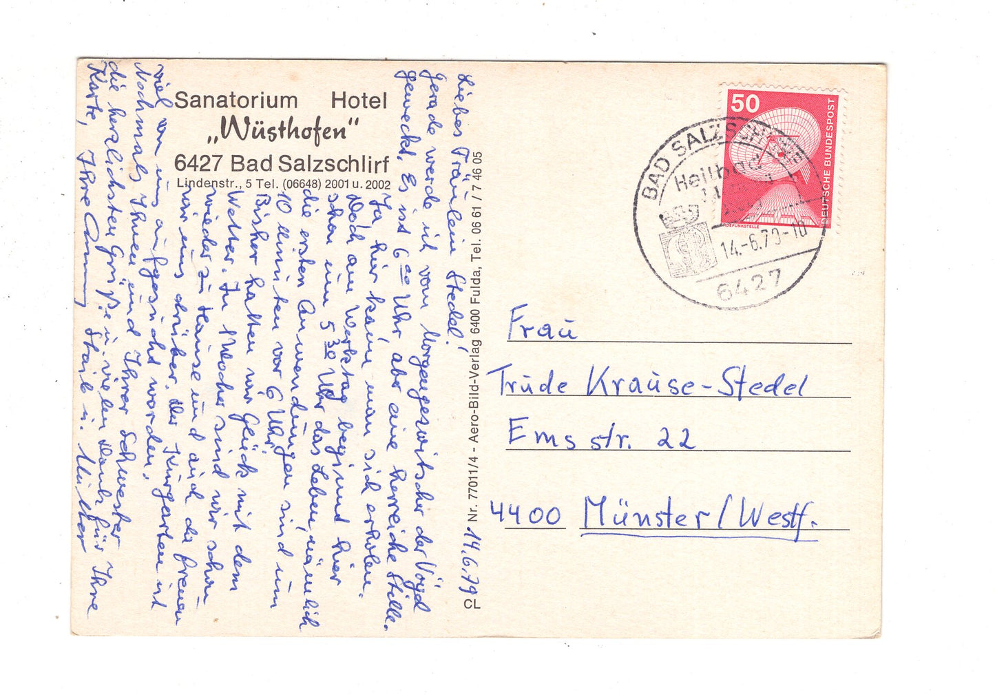 Ansichtskarte Bad Salzschlirf / Sanatorium Hotel Wüsthofen / J1-55