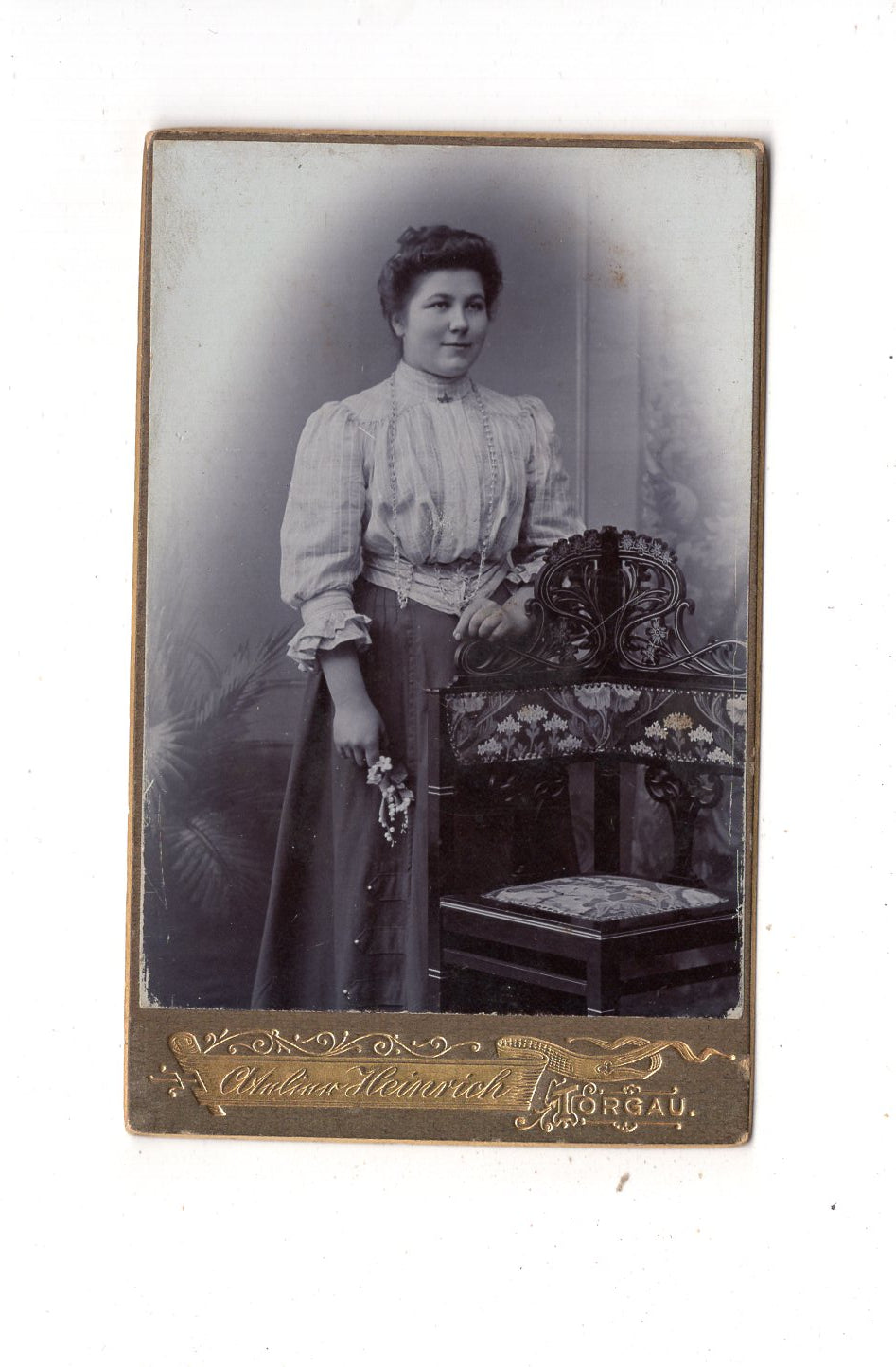 Fotografie Feine Dame - Torgau um 1900 / CDV L1-31