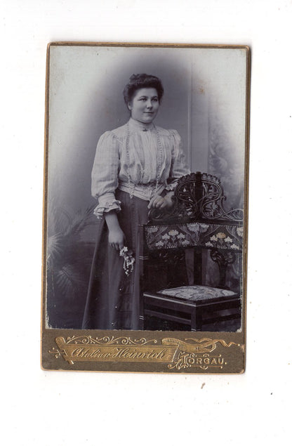 Fotografie Feine Dame - Torgau um 1900 / CDV L1-31