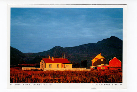 Ansichtskarte Dorfidylle in Hofsund / Lofoten / Norwegen