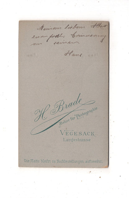 Fotografie Feine Dame mit Widmung - Vegesack um 1900