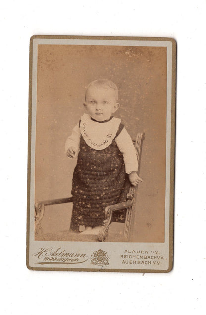 Fotografie Niedliches kleines Kind - Plauen / Reichenbach / Auerbach 1880er / CDV M1-32