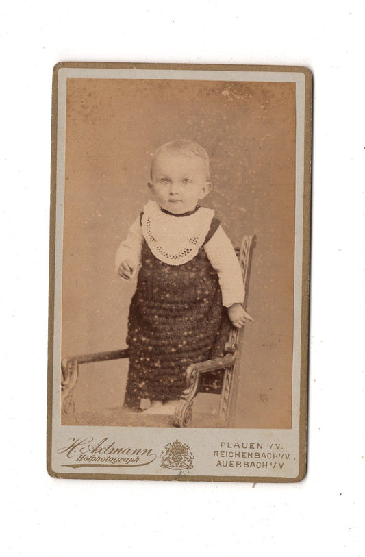Fotografie Niedliches kleines Kind - Plauen / Reichenbach / Auerbach 1880er / CDV M1-32
