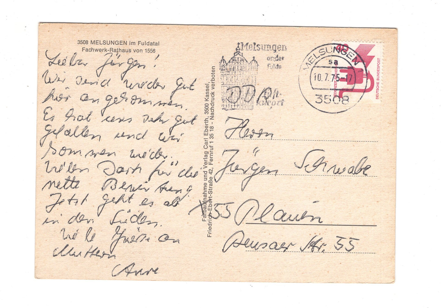 Ansichtskarte Melsungen im Fuldatal / Fachwerk-Rathaus / I1-59